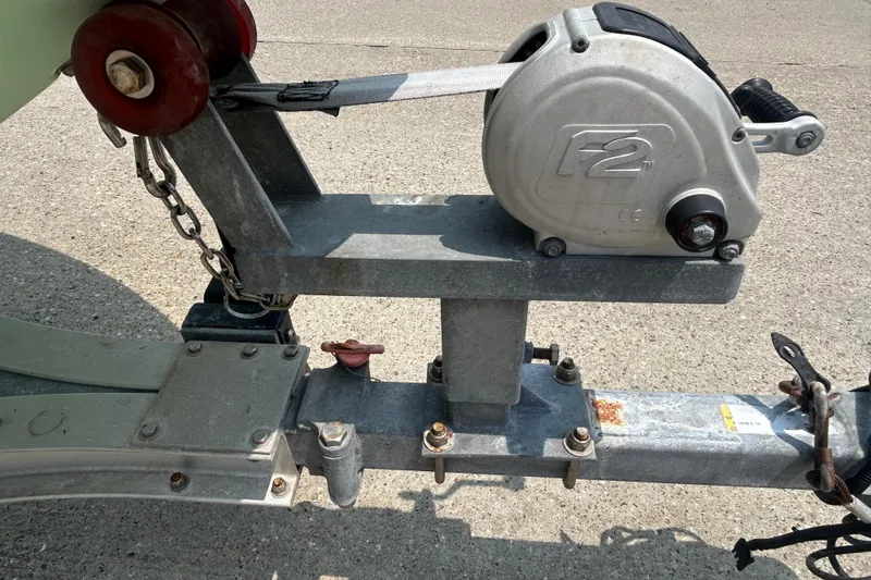 Slide: The Image of Trailer hitch and winch system for 2019 Beavertail Skiffs Mosquito boat. - 5