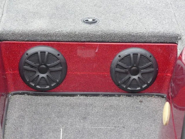 Slide: The Image of Speakers on red Skeeter ZX202 boat, year 2000. - 19