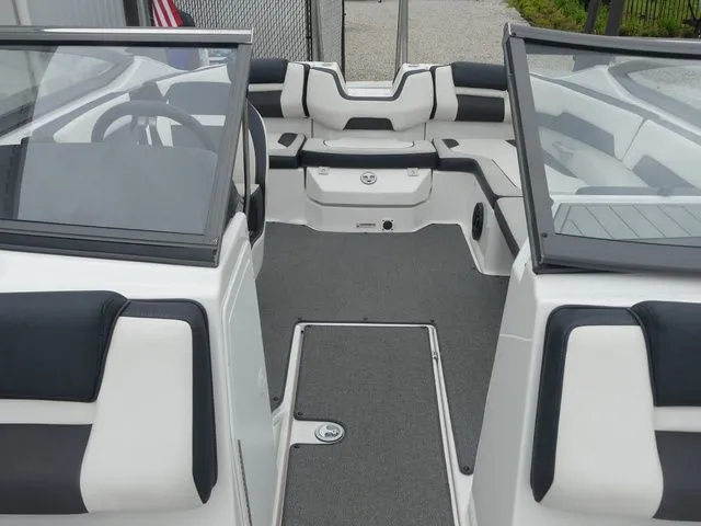 Slide: The Image of Interior of a 2019 Yamaha AR195 boat with modern seating. - 22