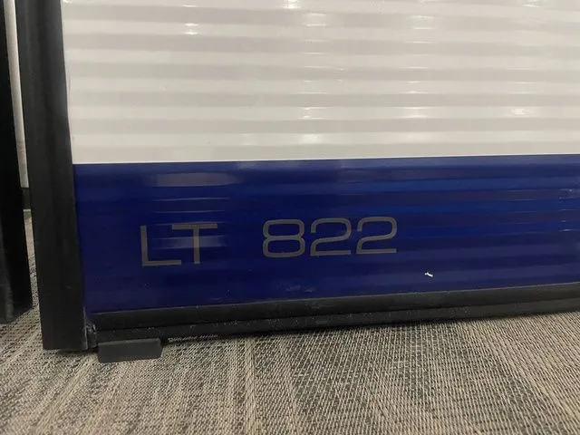 Slide: The Image of Qwest Pontoons 822 LT 2022, blue and white paneling. - 20