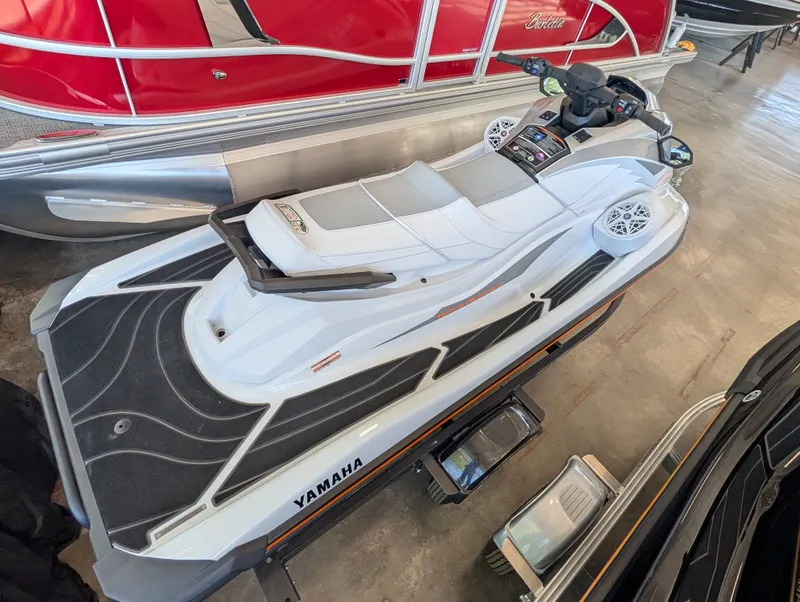 Slide: The Image of 2026 Yamaha GP1900A-CA jet ski displayed in showroom. - 9