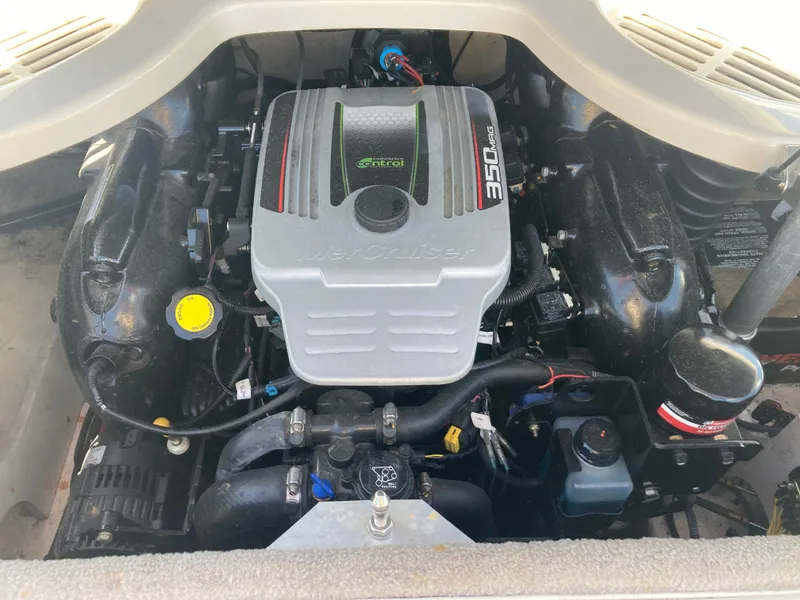 Slide: The Image of Engine compartment of a 2012 Monterey 204FS with MerCruiser 350 MAG engine. - 10