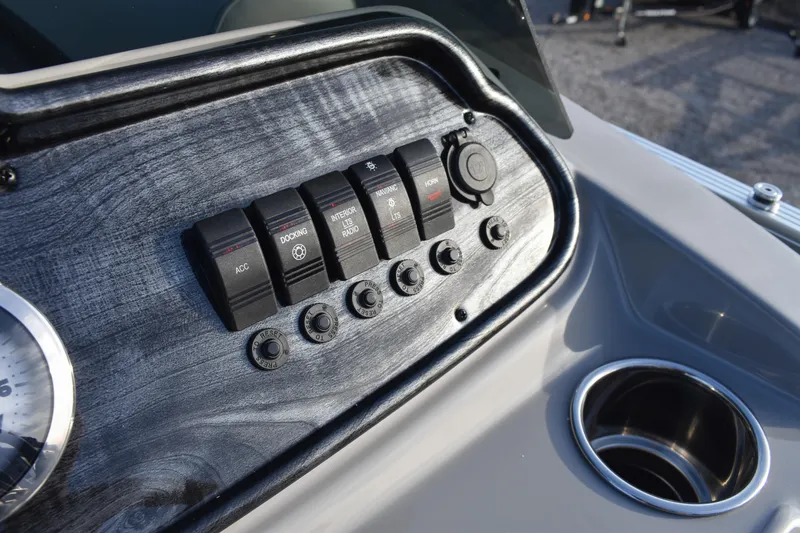 Slide: The Image of Control panel of 2025 Montego Bay 90HP C8520 STD Cruise Pontoon boat. - 22