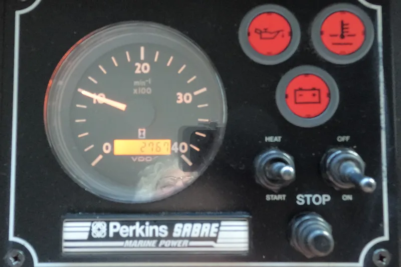 Slide: The Image of Dashboard of a 1976 Hatteras 38 Double Cabin boat. - 15