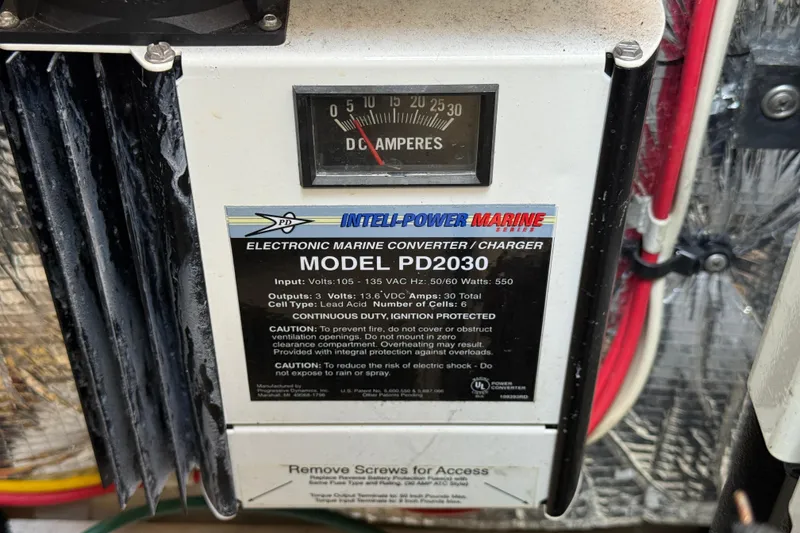 Slide: The Image of Intelli-Power Marine PD2030 charger in 2002 Cruisers Yachts 2870 Express boat. - 36