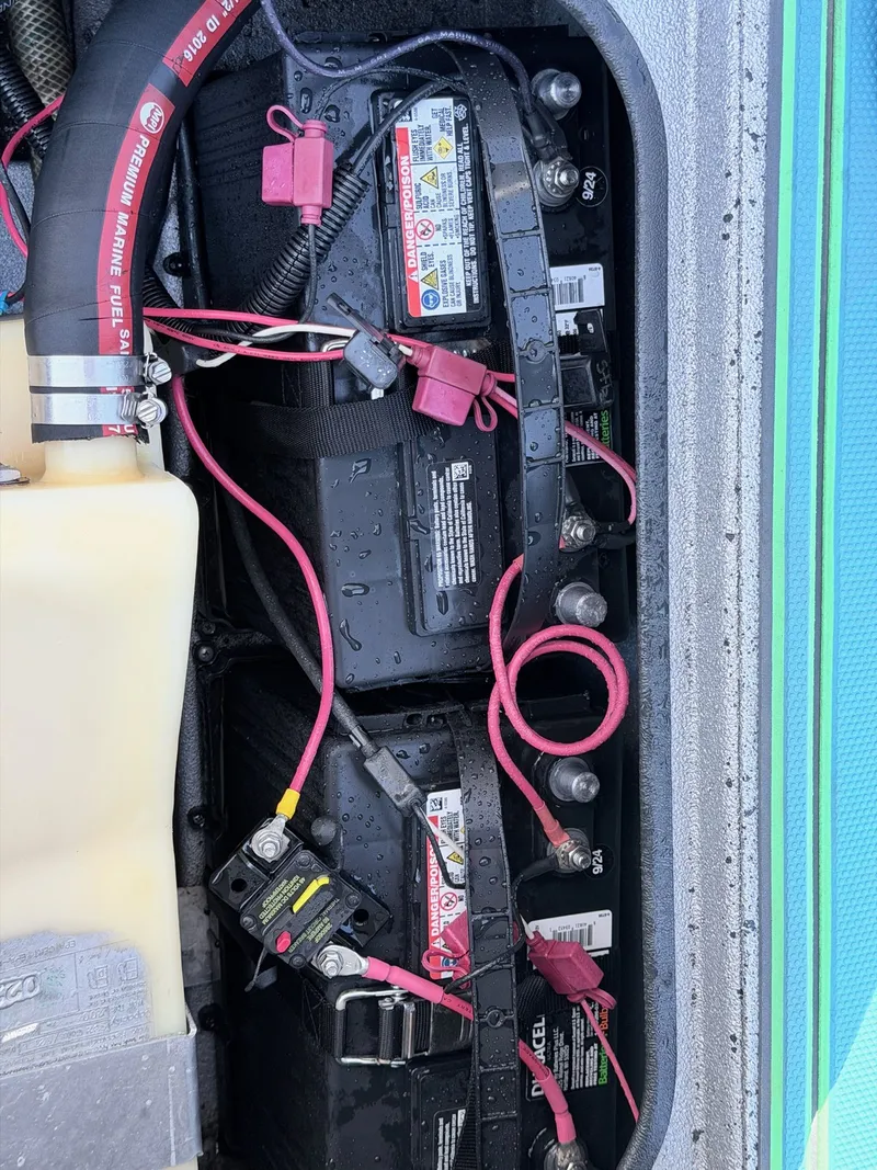 Slide: The Image of Batteries and wiring in a 2017 Xpress X19 boat. - 3