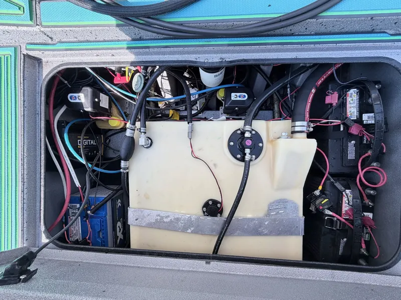 Slide: The Image of Interior view of 2017 Xpress X19 with battery and wiring. - 8