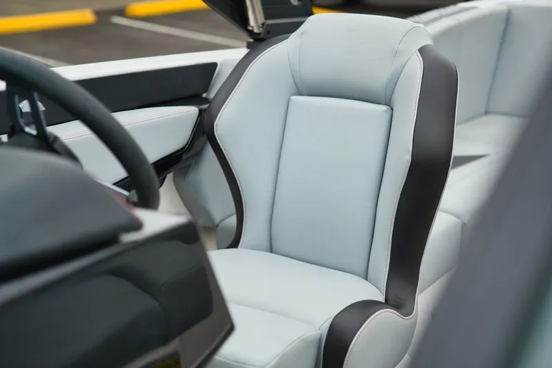 Slide: The Image of Interior of 2022 MasterCraft NXT22 featuring modern seat design. - 14