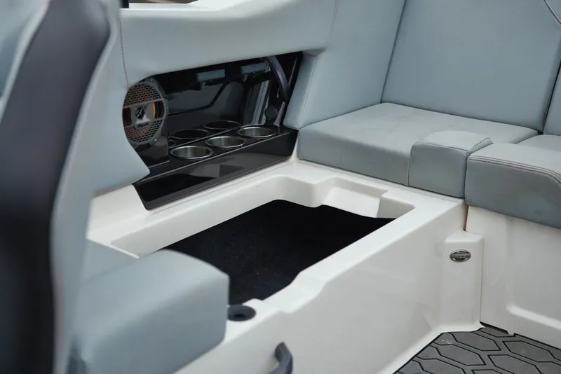 Slide: The Image of Interior of 2022 MasterCraft NXT22 with seating and speaker. - 17