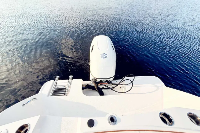 Slide: The Image of Stingray 172 DC 2026 with outboard motor on calm water. - 3