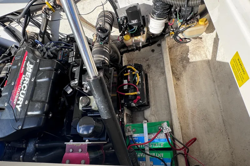 Slide: The Image of Engine compartment of a 2000 Fountain 27 Fever boat with Mercury MerCruiser engine. - 35