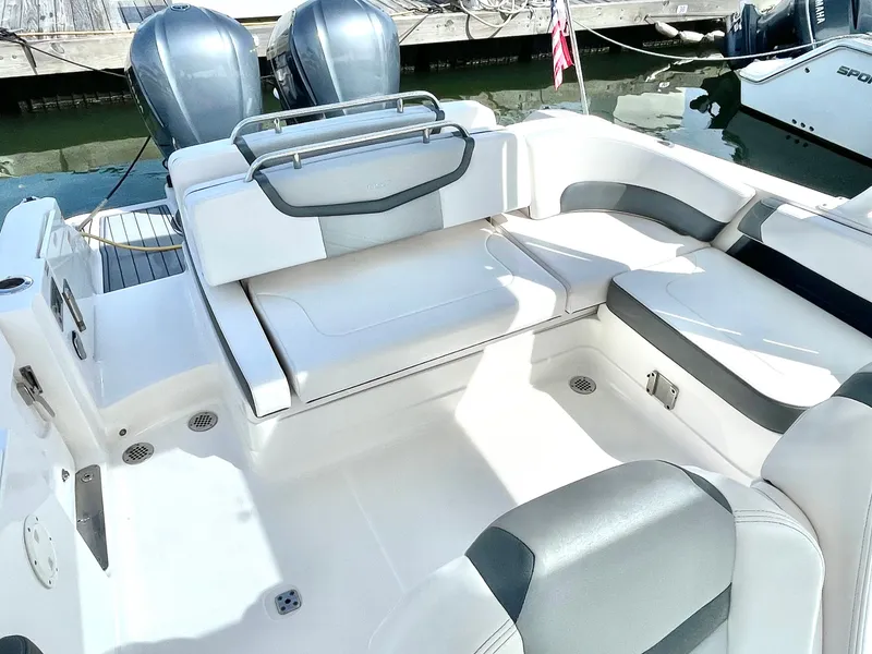 Slide: The Image of Interior of 2021 Chaparral 300 OSX with luxurious seating. - 37