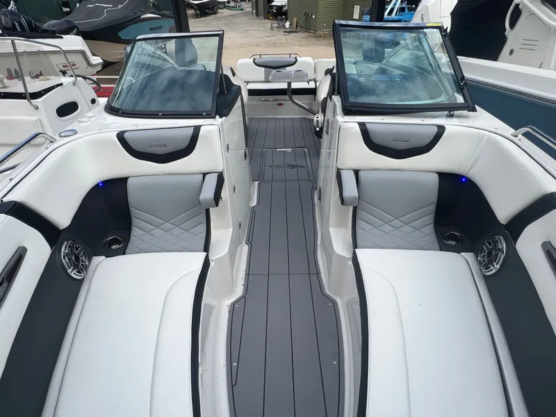 Slide: The Image of Interior of 2023 Chaparral 287 SSX with luxurious seating. - 21