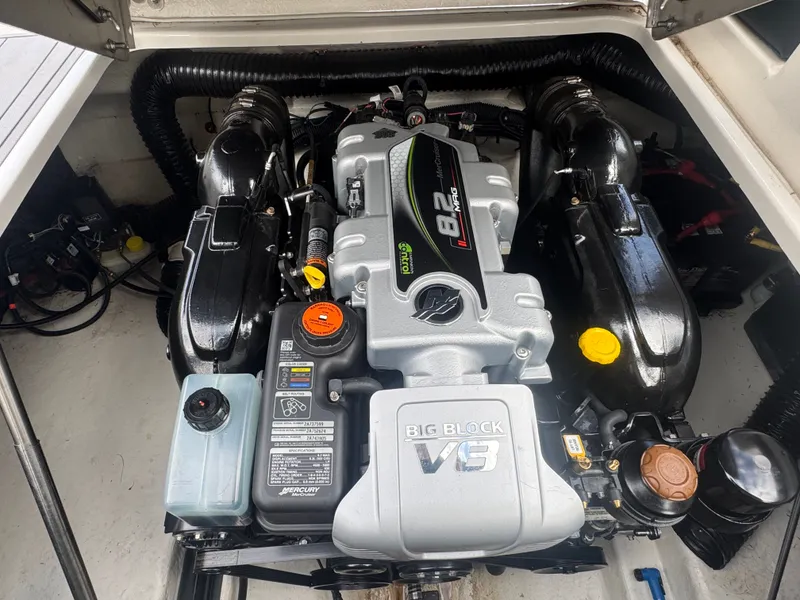 Slide: The Image of Engine compartment of 2023 Chaparral 287 SSX with Big Block V8 engine. - 9