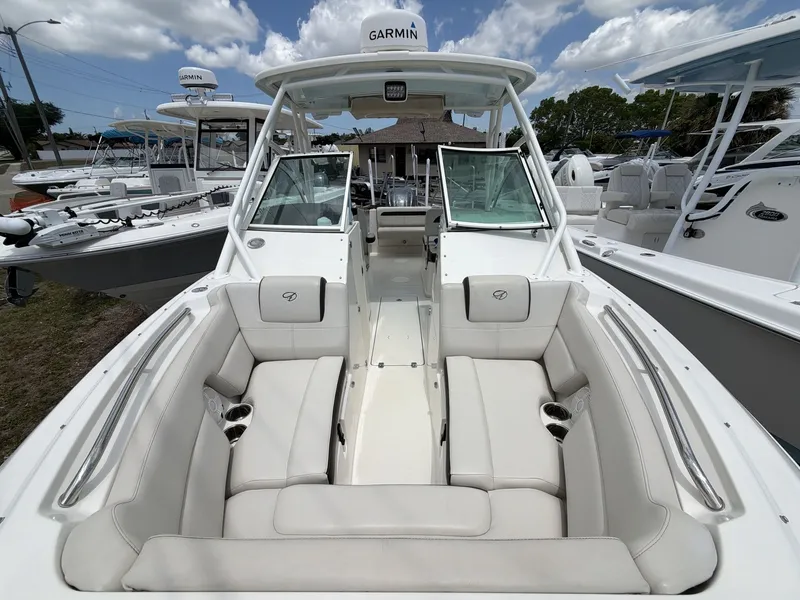 Slide: The Image of Sailfish 245 DC 2022 boat with luxurious interior and Garmin equipment. - 12