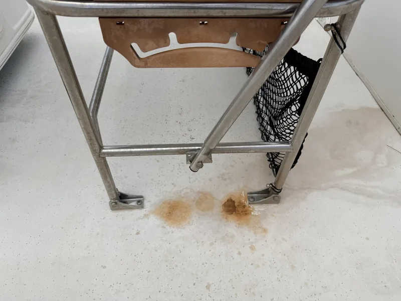 Slide: The Image of Rust stains on Carolina Skiff JVX18CC boat floor, 2016 model. - 8