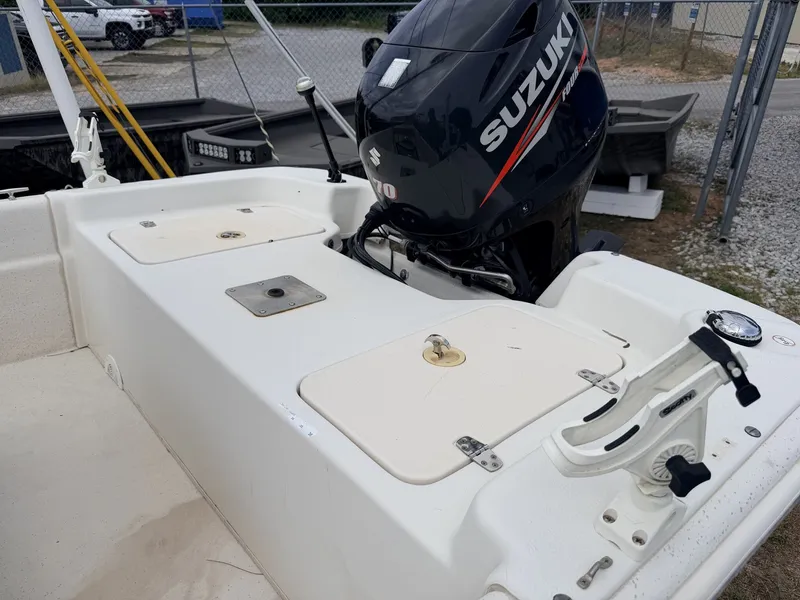 Slide: The Image of 2016 Carolina Skiff JVX18CC with Suzuki outboard motor. - 3