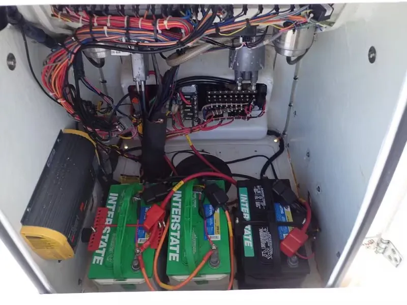 Slide: The Image of Electrical system of a 2018 Pathfinder 2200 TRS boat with batteries. - 6