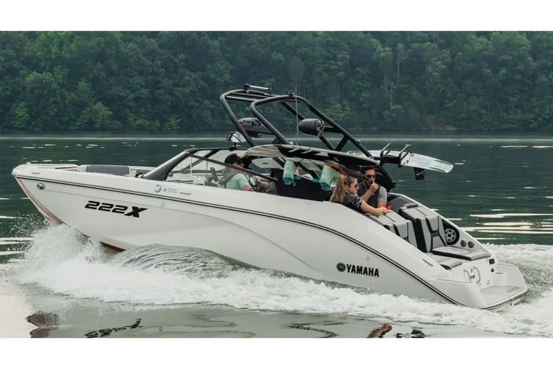 Slide: The Image of Yamaha 222XD 2026 boat cruising on calm water with passengers. - 7