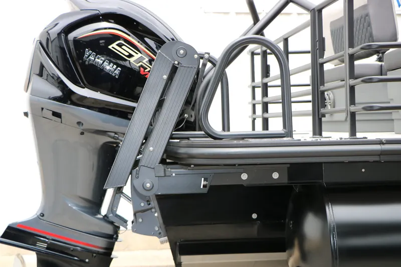 Slide: The Image of Sylvan L3 RLZ Tri Toon 2026 with Yamaha engine, close-up view. - 12