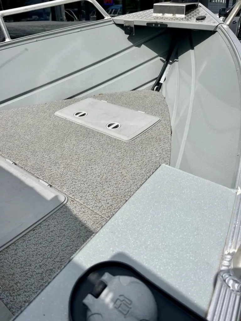 Slide: The Image of Interior view of 2024 Klamath 18 OPW boat deck. - 6