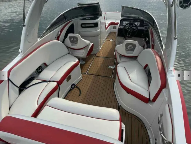 Slide: The Image of Interior of 2023 Crownline 280 SS with luxurious seating. - 11