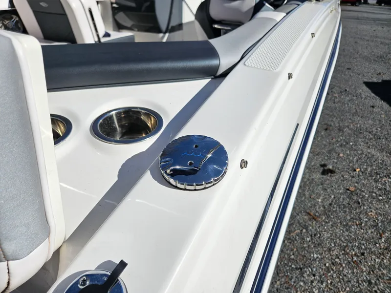 Slide: The Image of Close-up of 2020 Chaparral 230 Suncoast boat deck. - 28