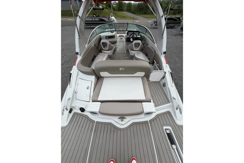 Slide: The Image of 2026 Crownline 278 SS boat interior with spacious seating and modern design. - 5