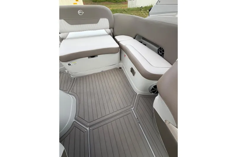 Slide: The Image of Interior seating of 2026 Crownline 278 SS boat, featuring sleek design and comfortable upholstery. - 9