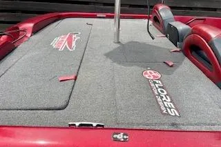 Slide: The Image of Red 2002 Nitro NX 882 SC boat deck with custom carpet and logos. - 15