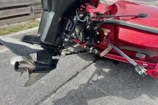 Slide: The Image of Rear view of a 2002 Nitro NX 882 SC boat motor and propeller. - 17