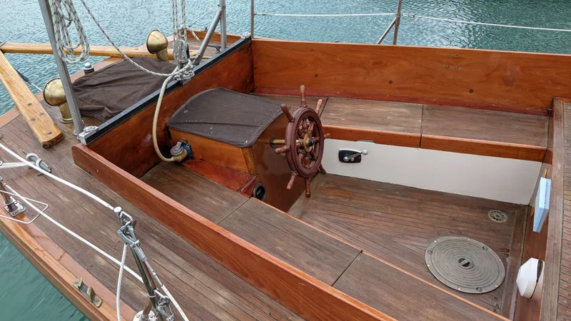 Slide: The Image of Cockpit of a 1980 Ted Brewer Lazy Jack sailboat. - 9