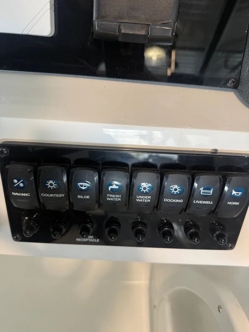 Slide: The Image of Control panel of Stingray 20SBX 2026 with various switches. - 7