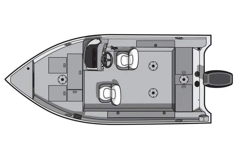 Slide: The Image of Manufacturer Provided Image: Top view of 2026 Smoker Craft Pro Angler 165 SC boat layout. - 27
