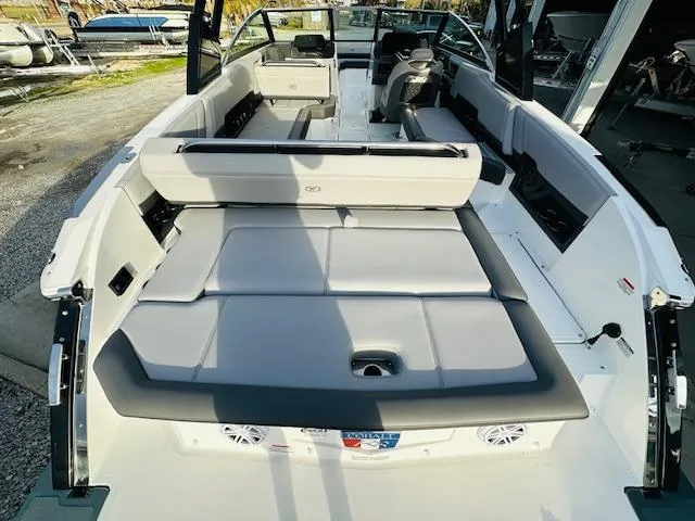 Slide: The Image of 2022 Cobalt R8 boat interior with spacious seating and modern design. - 8