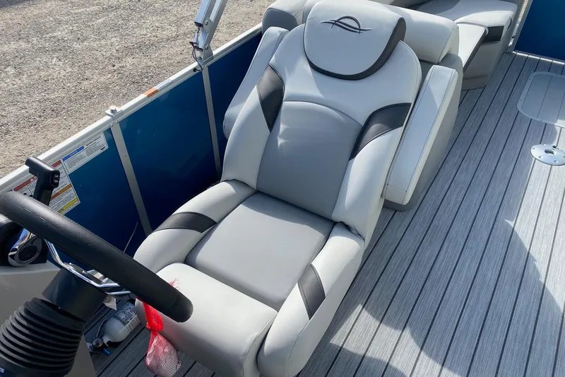 Slide: The Image of Luxurious seating on 2026 SunCatcher Select 322RC boat, featuring sleek design and premium materials. - 8