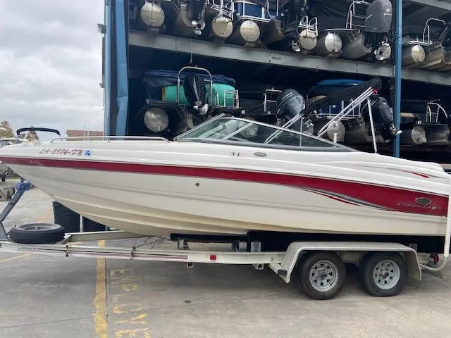 Slide: The Image of 2006 Chaparral 210 SSi boat on trailer in storage. - 6