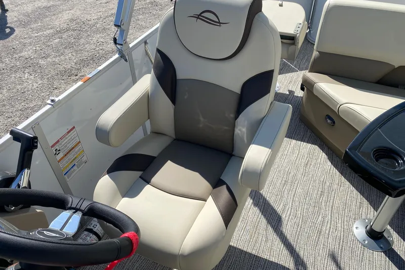 Slide: The Image of Luxurious seating on 2026 SunCatcher Select 22RF boat, featuring ergonomic design and premium materials. - 8