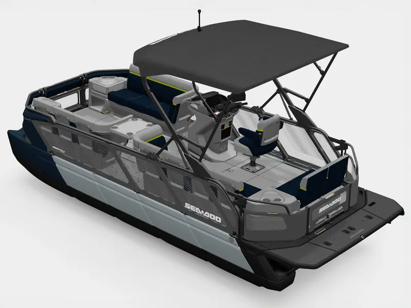 Slide: The Image of 2026 Sea-Doo Switch Cruise Limited 21 boat, 300 HP, modern design. - 3