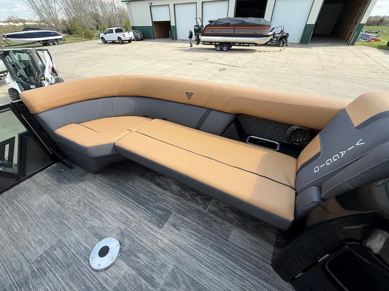 Slide: The Image of Luxurious seating in Viaggio Lago Z 24 S boat, 2026 model. - 13