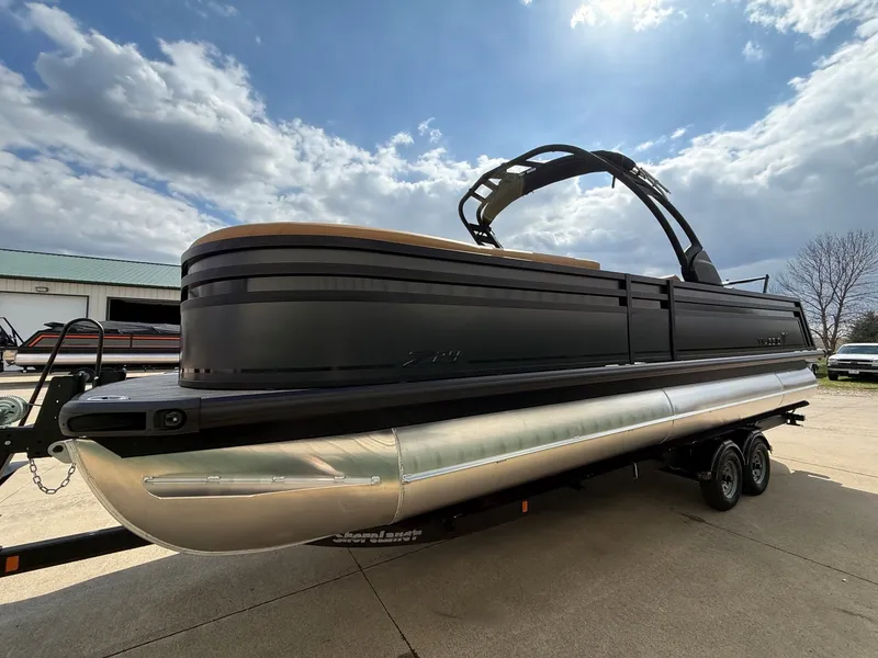 Slide: The Image of Viaggio Lago Z 24 S 2026 pontoon boat under cloudy sky. - 9