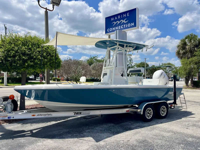 Slide: The Image of 2026 Pathfinder 2200 TRS boat on trailer at Marine Connection. - 28