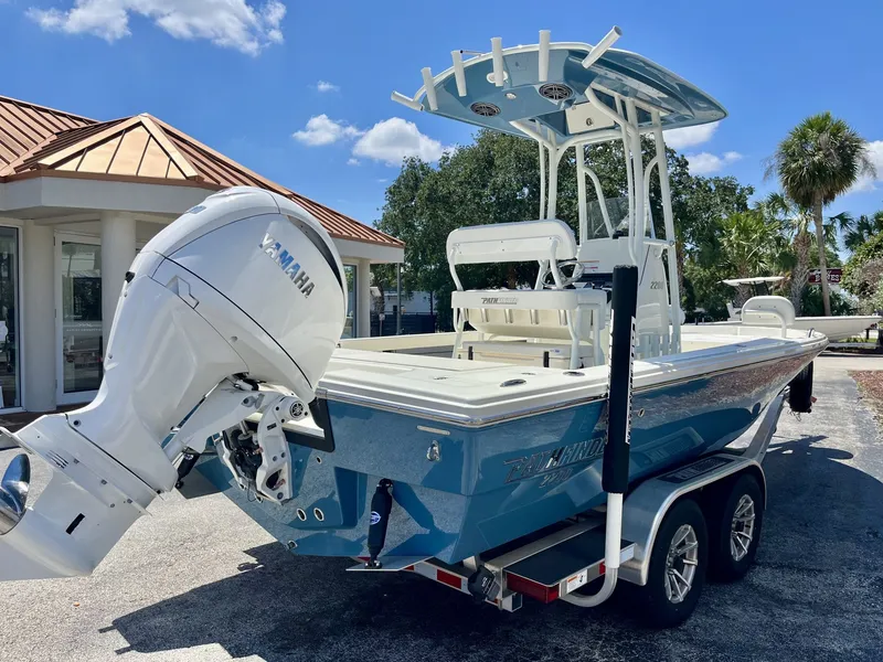 Slide: The Image of 2026 Pathfinder 2200 TRS boat with Yamaha outboard motor. - 6