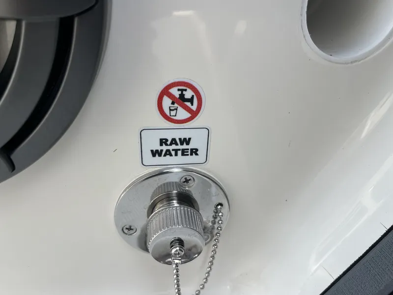 Slide: The Image of Raw water inlet on Pathfinder 2200 TRS boat, year 2026. - 26