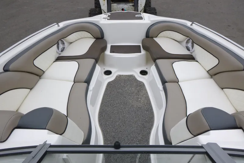 Slide: The Image of 2011 Yamaha Boats 242 Limited S interior with plush seating and modern design. - 8