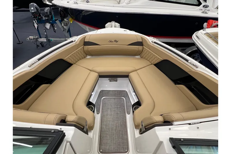 Slide: The Image of Interior of Sea Ray SLX 260 boat, model year 2025. - 14
