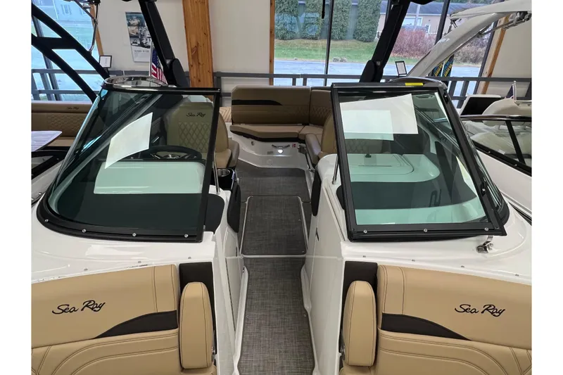 Slide: The Image of Interior view of Sea Ray SLX 260 boat, model year 2025. - 17