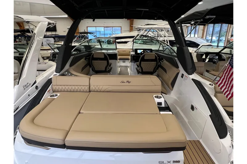 Slide: The Image of Interior of the 2025 Sea Ray SLX 260 yacht. - 3