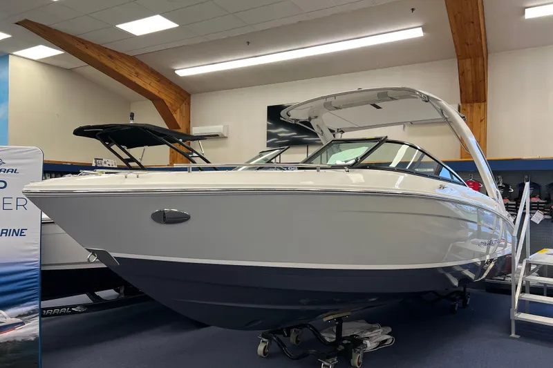 The Image of 2025 Regal LS4 boat displayed indoors, showcasing sleek design and modern features. - 0