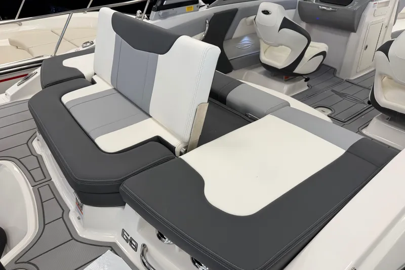 Slide: The Image of 2025 Chaparral 21 SSi OB boat interior with stylish seating and modern design. - 6